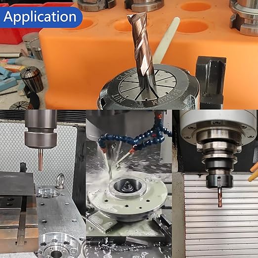 2 Flute 5/8" Carbide Square End Mill Micrograin Milling Bits Sets TISIN Coating CNC Router Bit for Steel