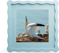 8x8 Picture Frame with Mat for 6x6, Wavy Edge Wooden Real Glass Photo Frame for by THKRLOF