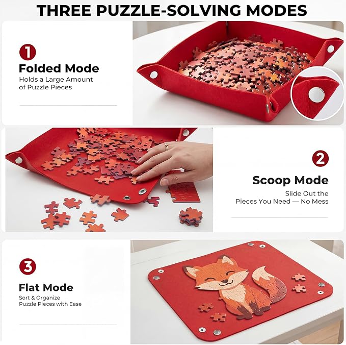 8PCS Large Puzzle Sorting Trays 11.8" x 9.2", Stackable Puzzle Organizer - Image 3