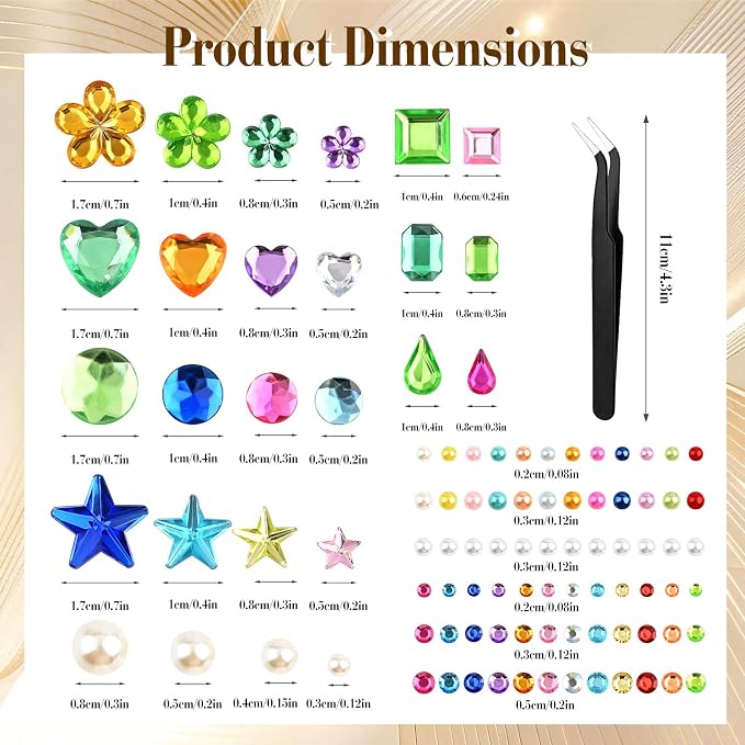 8497 Pcs Gem Stickers Rhinestone Stickers Self-Adhesive Rhinestones Acrylic - Image 2