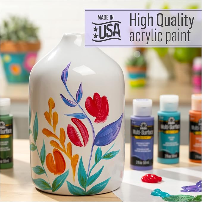 FolkArt Multi-Surface Satin Acrylic Paint in Assorted Colors, 16 oz, Classic - Image 4