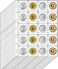 20-Pocket Coin Pages for Collectors, Standard 9-Hole Coin Collection Pages fit by Suremita