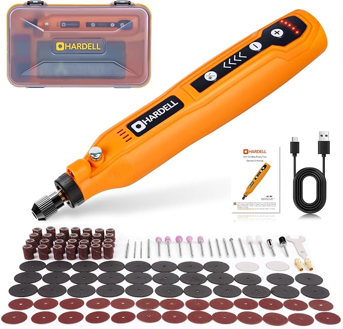 HARDELL Mini Cordless Rotary Tool, 5-Speed and USB Charging by HARDELL
