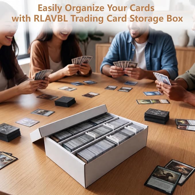RLAVBL 1 Pack Trading Card Storage Box, Cardboard Card Boxes 2700 Count | - Image 6