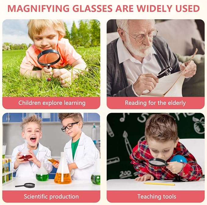 SenseYo 12 PCS Magnifying Glass 5X Mini Kids Magnifying Glass - Image 7