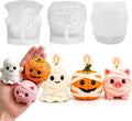 3Pcs 3D Halloween Silicone Molds Pumpkin Ghost Pig by JDHSilicone