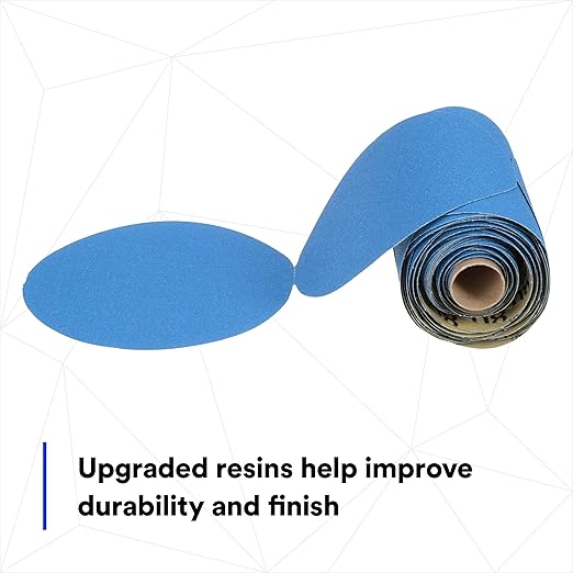 3M Stikit Blue Abrasive Disc Roll, 36202, No Hole, 6 in, 80+ Grade, Pack of 50, Automotive Sanding Discs for Coating Removal, Body Repair, Auto Sanding, Primer Sanding