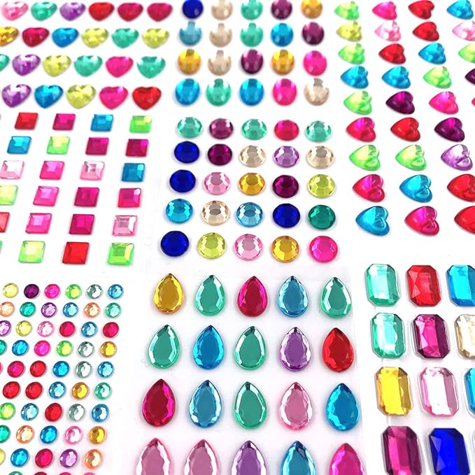 Elwish 365pcs Round Jewels Stickers Gem Stickers Rhinestone by Elwish
