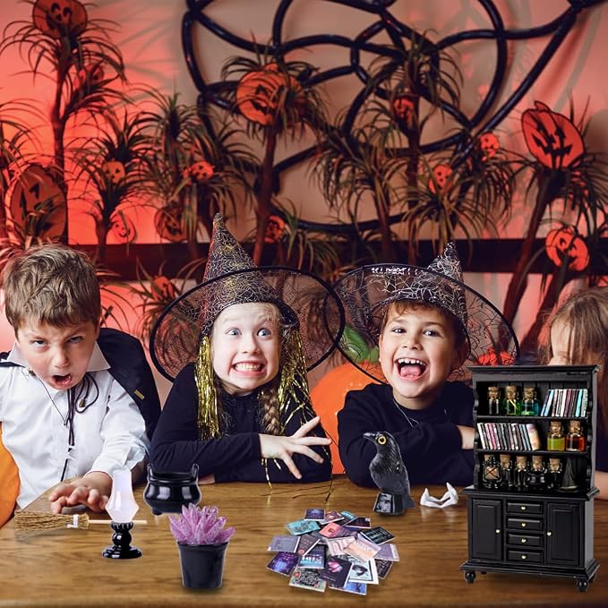 Celltestria 56 Pcs Halloween Miniatures Decorations 1:12 Scale Magic House - Image 7