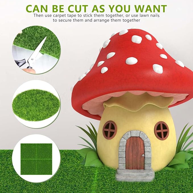 KISEER 6 Pack Fairy Garden Grass 6 x 6 Inches Miniature Artificial Craft Grass - Image 5