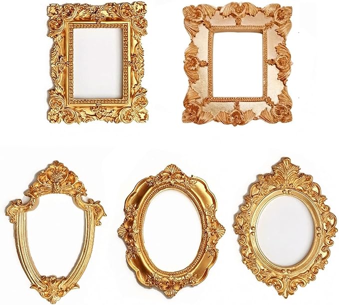 5 Pcs Mini Gold Frames by mozhixue
