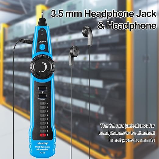 Network Cable Tester, Line Finder with Probe Tone, Wire Tracker Multifunction, RJ11 RJ45 Cable Tracer, Telephone Line Test, Ethernet LAN Network Cat5 Cat6 Cable Maintenance Collation