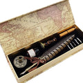Antique Quill Pen Unique Half-Patterned Feather Pen Set by GC+QUILL