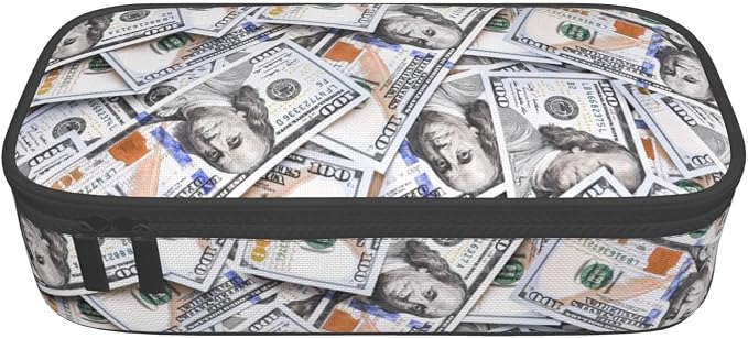 Money Novelty Us Dollar Cash Pattern Pencil Case Organizer Big Capacity Pencil - Image 9