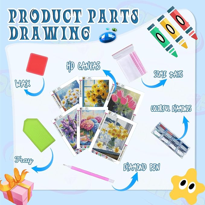 DOZEEZOP 6 Pack 5D Diamond Painting Kits - Image 3
