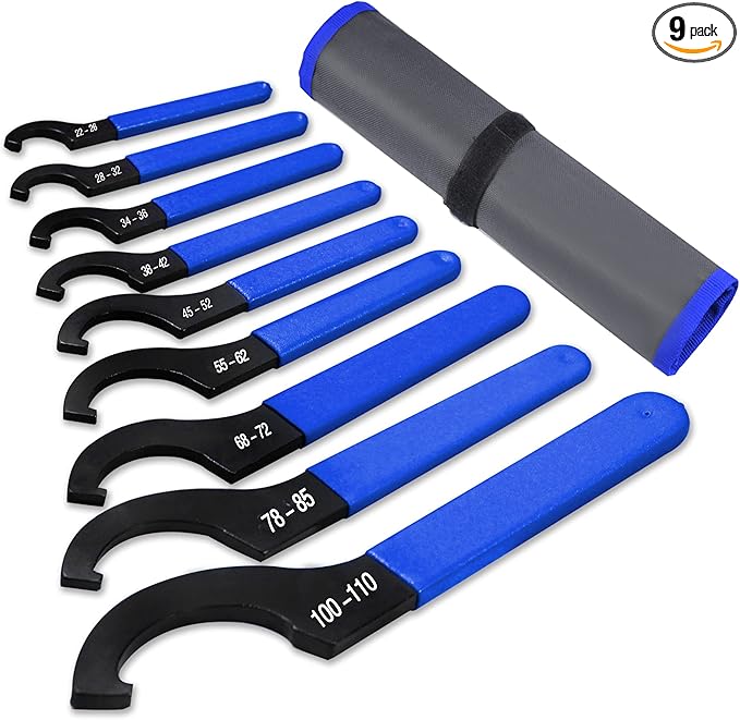 Coilover Wrench, Adjustable Spanner Wrench Set Universal Carbon Steel Shock Spanner for Most Coil Over Shock Adjustments