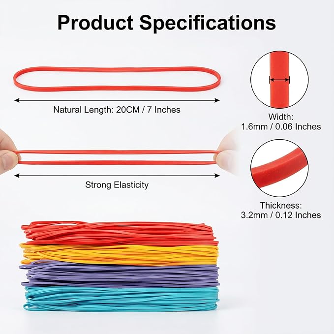 Large Rubber Bands Heavy Duty- Sukh 100PCS 7 Inches Extra Large Rubber Bands - Image 6