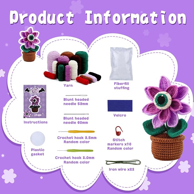 kgxulr Crochet Kit, Big-Eyed Knitting Kit - Image 2