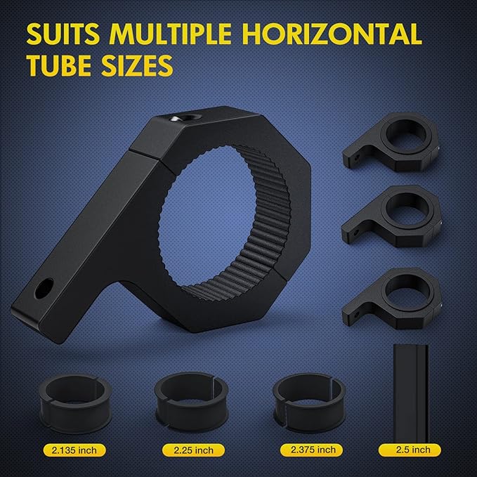 Nilight 4PCS Roll Bar Clamps Mounting Brackets LED Light Mount Clamp Tube Lights Mounts Fit on 2.135" 2.25" 2.375" 2.5" Bull Bars Roof Racks Rolls Cages for ATV UTV Truck