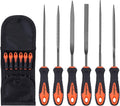 HORUSDY 6-Pieces Needle File Set, Hand Metal Files, Alloy Strength Steel Include Flat, Flat Warding, Square, Triangular, Round, and Half-Round File.