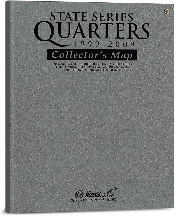 Whitman Coin Collector’s Wall Display Board Coin Map US State Quarter Series by Unknown