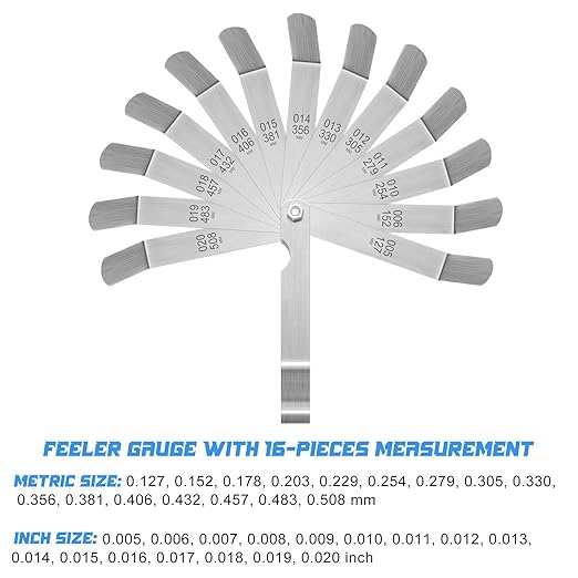 Weewooday 3 Pcs Straight and Angled Stainless Steel Feeler Gauge, Dual Inch and Metric Feeler Gauges, 32-Pieces/ 26-Pieces/ 16-Pieces Valve Feeler Gauge for Measuring Width Thickness
