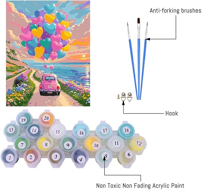 Clendo Balloon Paint by Numbers Kit - Image 3