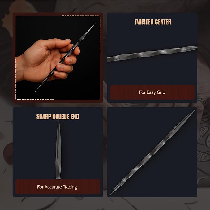 UJ Ramelson Twisted Scriber Tool Needle for Intaglio and Dry Point Etching, Metal Scribe, Scribing and Tracing Tools, Printmaking Supplies