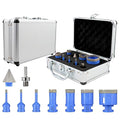 Diamond Tile Hole Saw Kit - 9Pcs 1/4'' X 2, 5/16'', 4/5'', 1'', 1-3/8'', 2'' Drill Bits Set，1-3/8''Beveling Chamfer Bit，HEX Shank Adapter for Porcelain Tile Ceramic Granite Marble