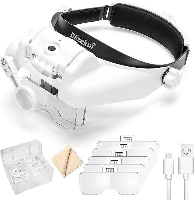 Dilzekui Headband Magnifying Glass by MagnifyingGlasswithLight