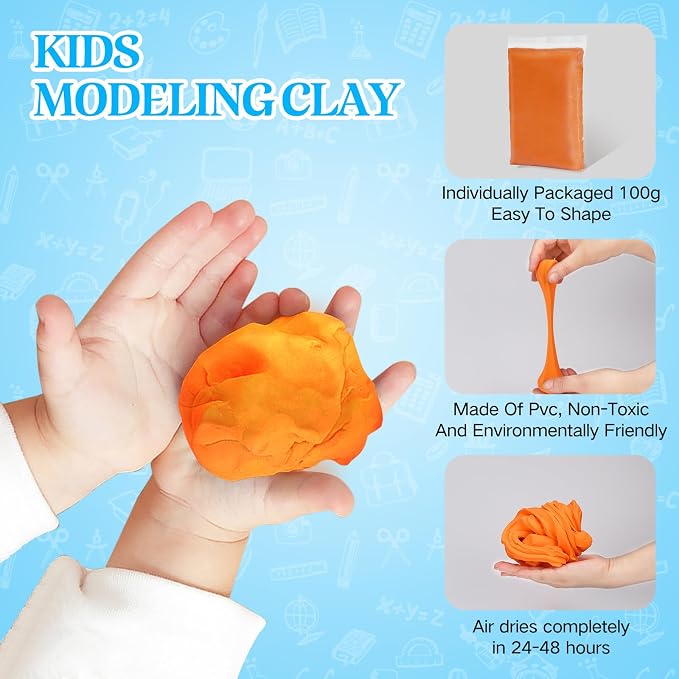 100g Foam Clay, Air Dry Clay for Adults, Colored Foam Clay, Non-Sticky - Image 2