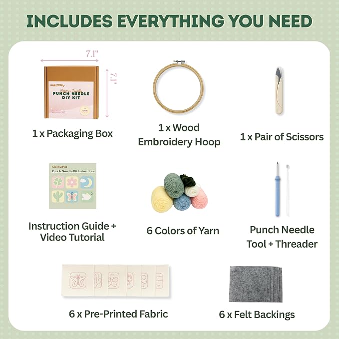 Kukovaya Punch Needle Kit for Beginners & Adults; Complete DIY Embroidery - Image 2