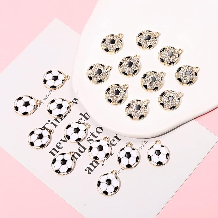 20PCS Sports Charms Enamel Basketball Baseball Pendant Charms - Image 2