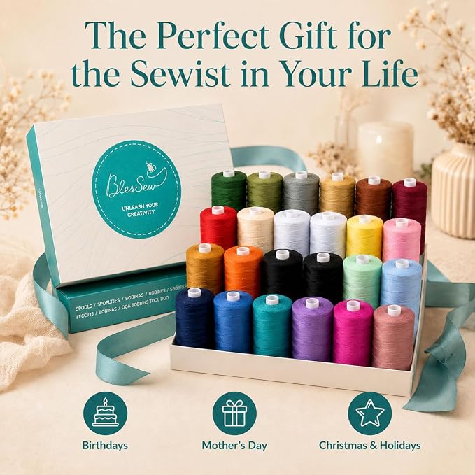 BlesSew Sewing Machine Thread – 24 Spools, 1000 Yards Each – All Purpose - Image 8