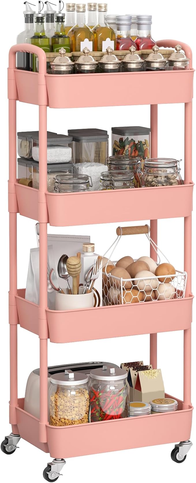Sywhitta 4-Tier Plastic Rolling Utility Cart - Image 7