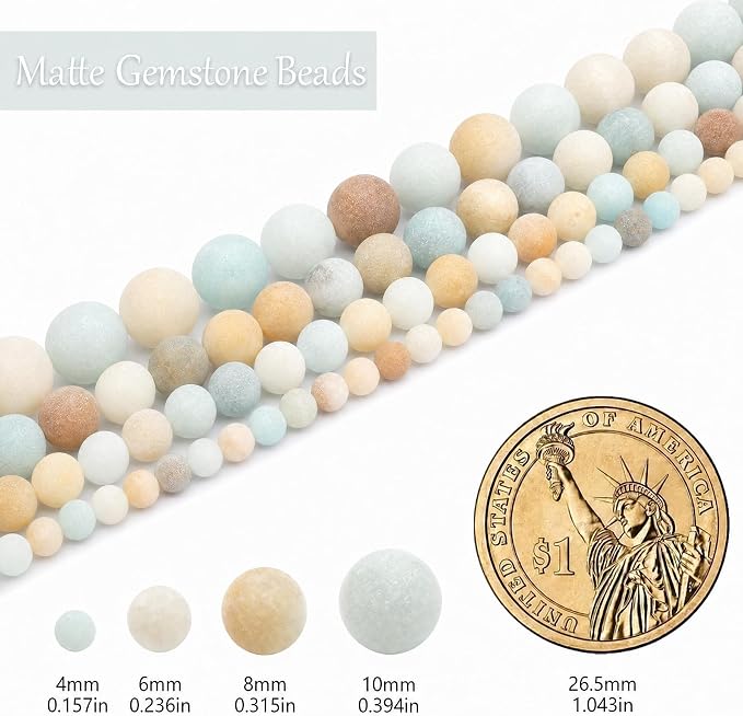 10mm Matte Amazonite Beads, 15-Inch Matte Round Loose Stone Beads - Image 3