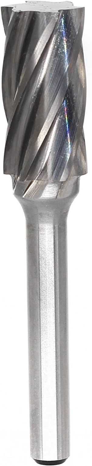 SA5-NF Aluminum Cut Tungsten Carbide Rotary Burr Bits File for Die Grinder,Cylindrical Shape with 1/4 inch Shank, 1/2 inch Head Diameter, 1 inch Flute length, Pack of 1