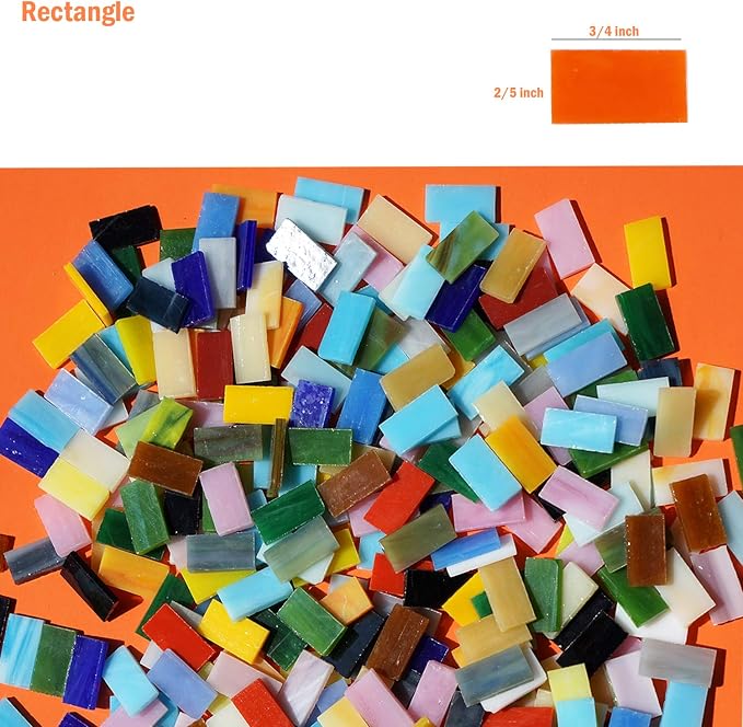 Lanyani 1050 Pieces Mixed Shapes Glass Mosaic Tiles - Image 6