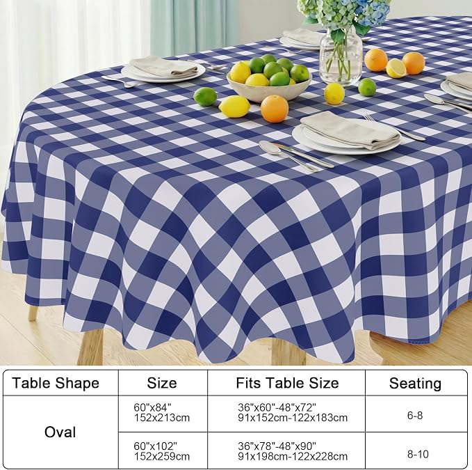 Smiry Oval Table Cloth, Waterproof Vinyl Tablecloths - Image 7
