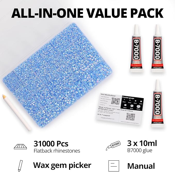 31000Pcs Light Blue Rhinestones - Image 2