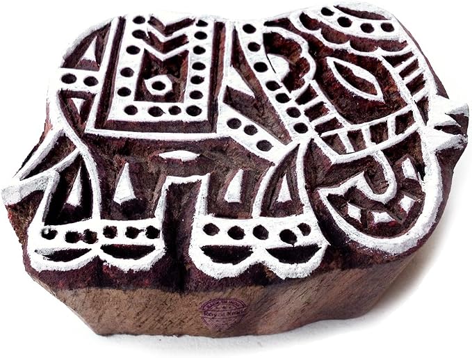 Royal Kraft Wooden Stamps DIY Fabric, Henna Printing Blocks THDtag010 by RoyalKraft