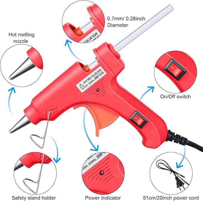 Zhengmy 16 Pcs Mini Hot Glue Gun - Image 3