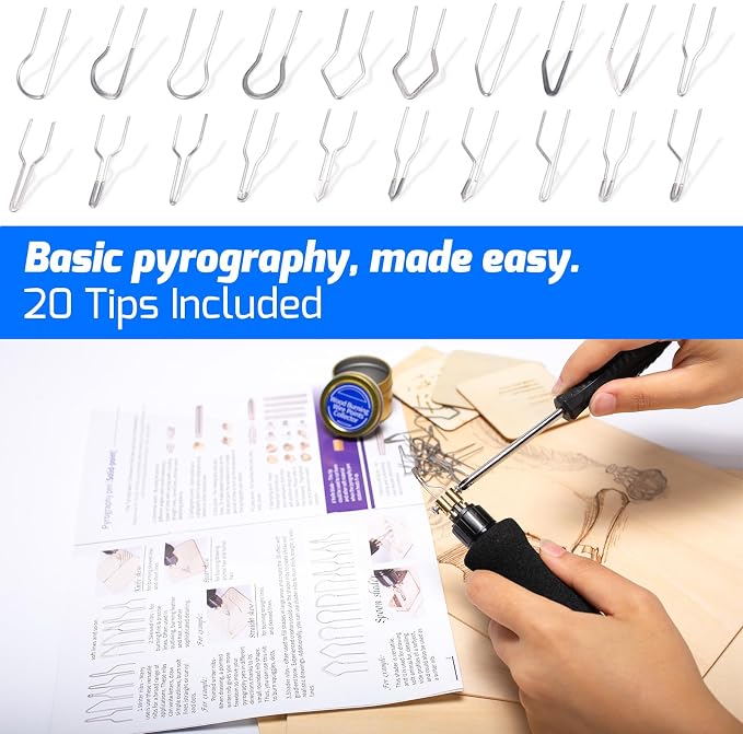 WEP 939D-VI Dual Pen Wood Burning Kit 250-750℃/482-1382℉ A/B Toggle Wood - Image 7