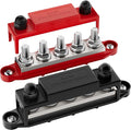 275A Power Distribution Block 12V Bus Bar 5 x 3/8" (M10) Terminal Studs 12 Volt Marine Busbar Positive and Ground for Automotive Car Boat Solar System