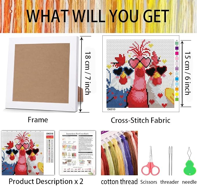 VIGEGU Chicken Cross Stitch Kits - Image 3