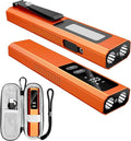 5-in-1 Rechargeable EDC Flat Flashlight, High Lumens Pocket Torch with White LED, Green, UV, Magnetic Base & Clip, Compact Flat Flashlight for Camping, Emergency, Work with Bag (Orange)
