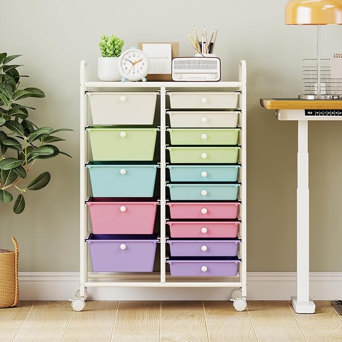 BECOMFORT 15-Drawer Rolling Cart - Image 2