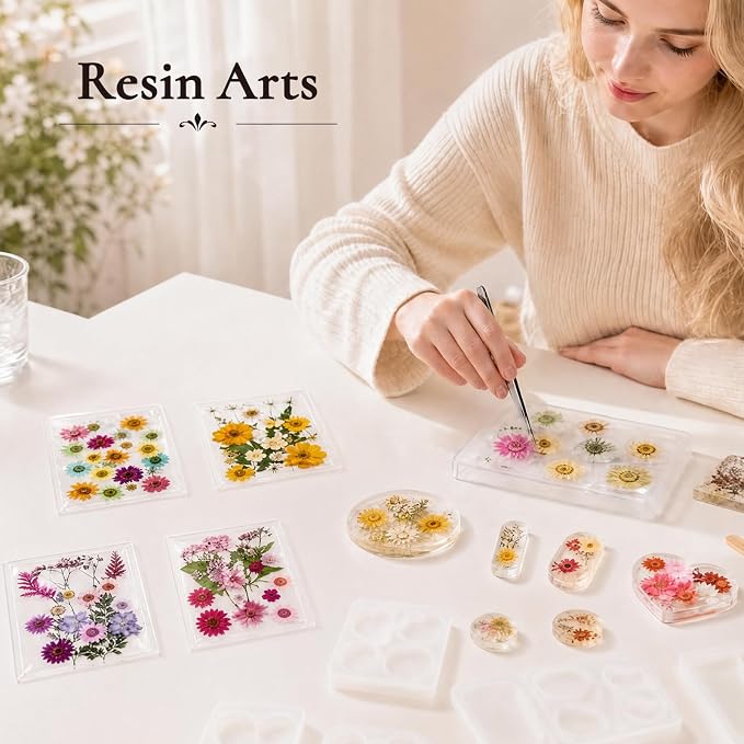 80Pcs Dried Pressed Flowers for Resin, Real Natural Flowers & Leaves Set - Image 8