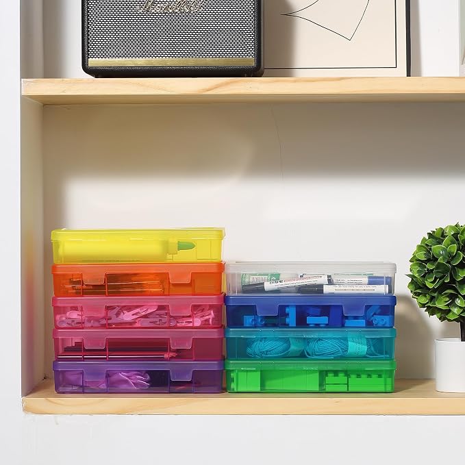 novelinks Clear Pencil Box and Small Plastic Storage Containers - Image 5