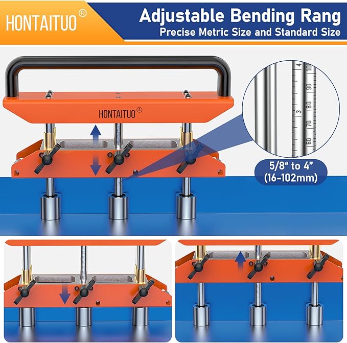 Three-Station Edge Roller Bender,0-90° Bending Angle Bending Metal Roofing Materials,Adjustable for Making 5/8" to 4" (16 to 102 MM) Bends in 29 to 22-Gauge Steel,Large Sheet Metal Bender